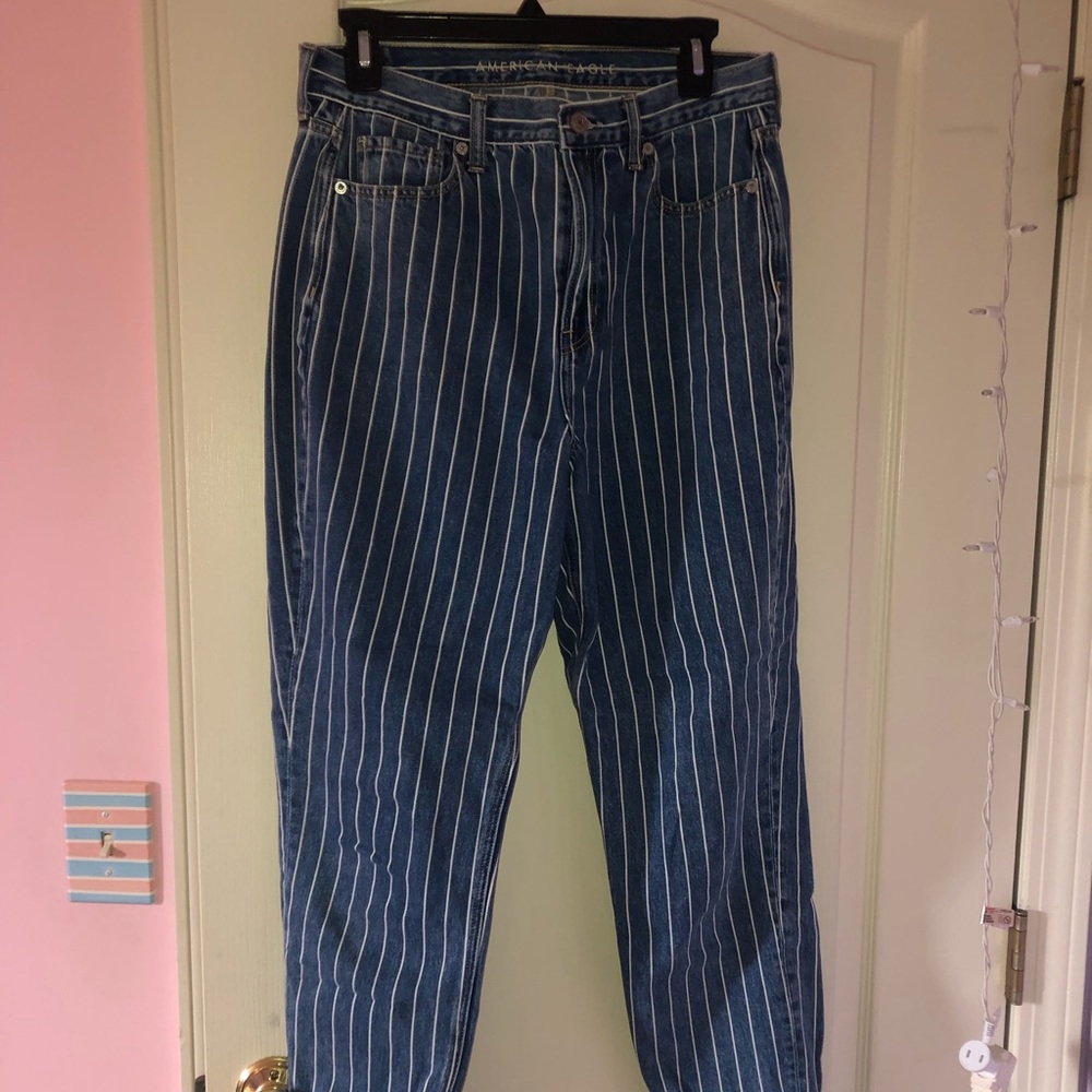 Striped mom jeans
